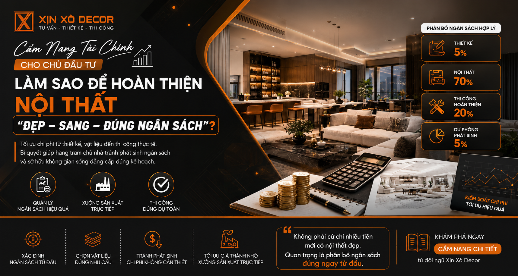 Cẩm nang tài chính cho chủ đầu tư: làm sao để hoàn thiện nội thất “đẹp - sang - đúng ngân sách”?